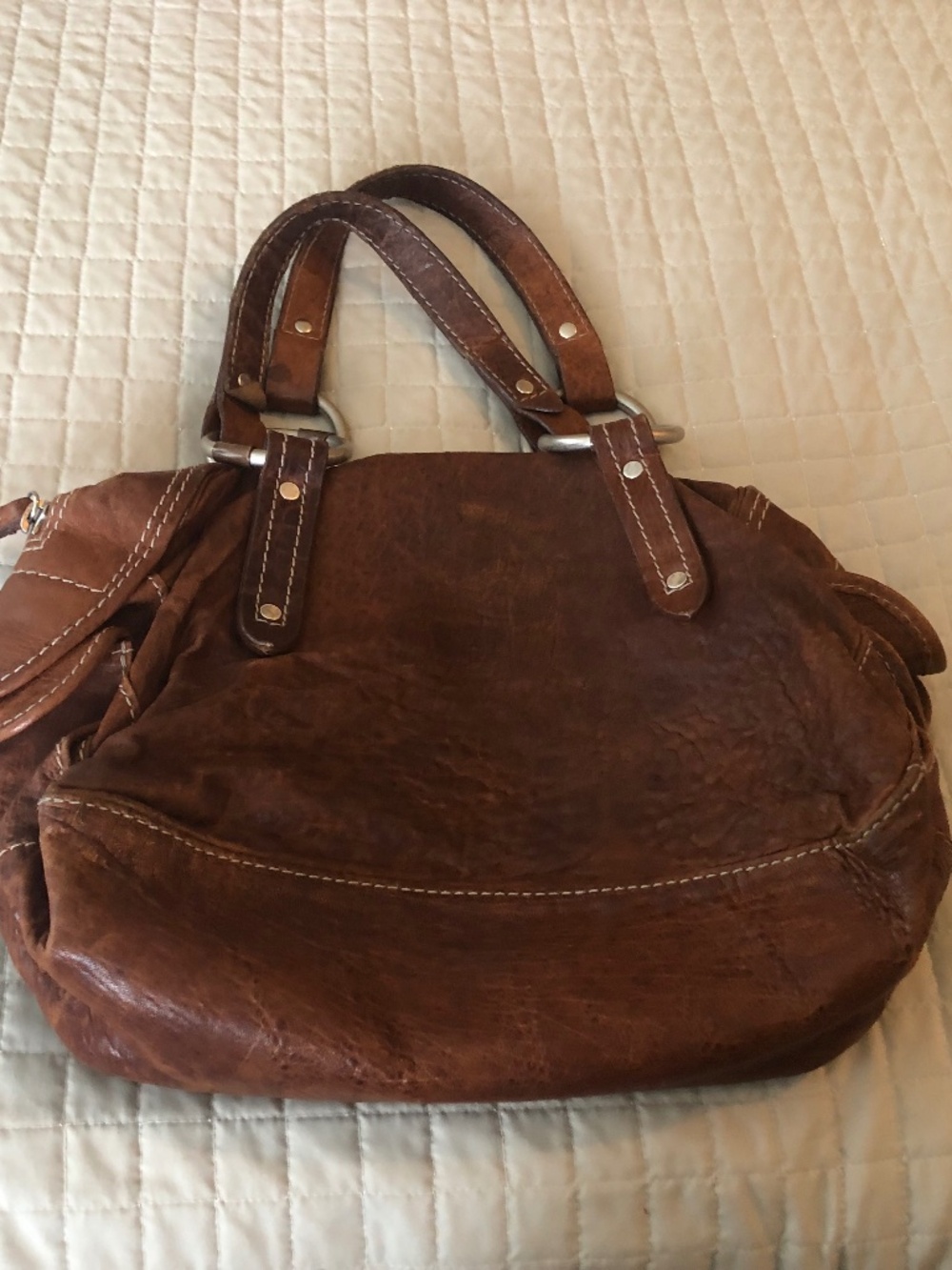 Ruehl No. 925 Distressed Leather Satchel